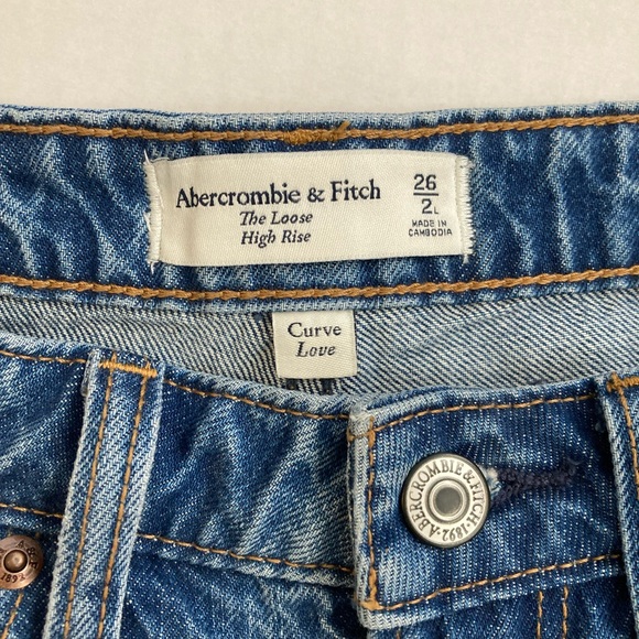 Abercrombie & Finch curve love loose high rise jeans size 2 long - Picture 5 of 6